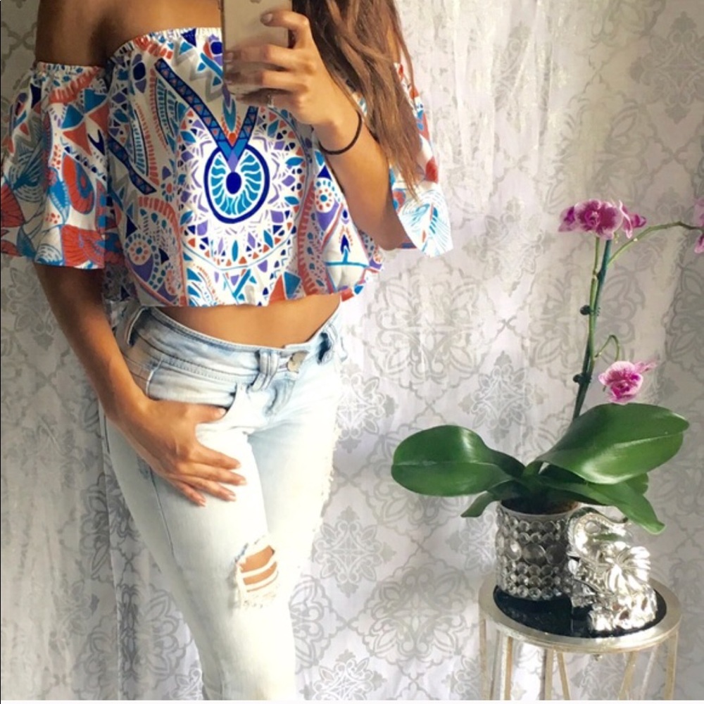 Floral off the shoulder top